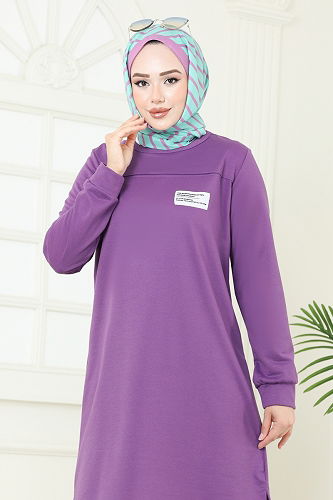 moda selvim Combined 6034UZ662 Dark Lilac & Ecru - Thumbnail