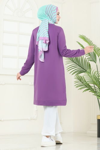moda selvim Combined 6034UZ662 Dark Lilac & Ecru - Thumbnail