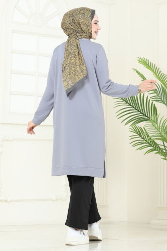 moda selvim طقم رمادي فاتح 6034UZ662 - Thumbnail