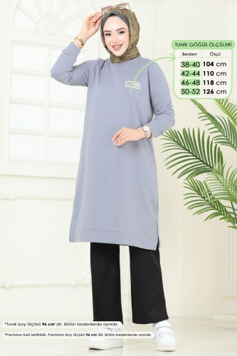 moda selvim طقم رمادي فاتح 6034UZ662 - Thumbnail