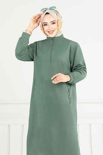 moda selvim طقم أخضر باهت 6036UZ1029-M - Thumbnail