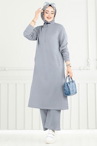 moda selvim طقم رمادي 6036UZ662 - Thumbnail