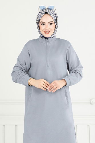 moda selvim طقم رمادي 6036UZ662 - Thumbnail