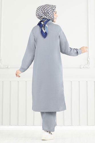 moda selvim طقم رمادي 6036UZ662 - Thumbnail