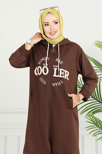 moda selvim طقم بني 6037UZ662 - Thumbnail