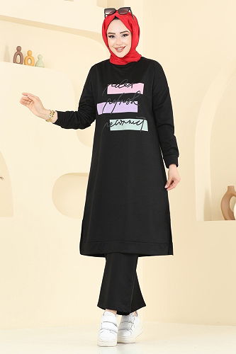 moda selvim طقم أسود 6038UZ662 - Thumbnail