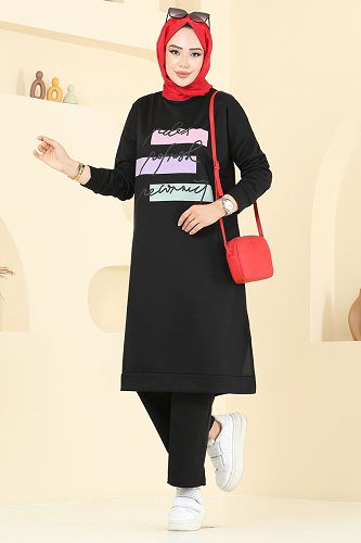 moda selvim طقم أسود 6038UZ662 - Thumbnail