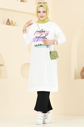 moda selvim Combined 6038UZ662 Ecru & Black - Thumbnail