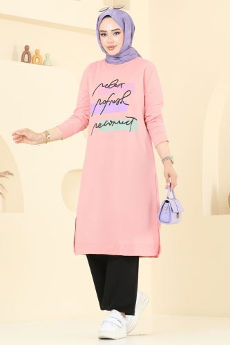 U.Z. - طقم بيج وردي وأسود 6038UZ662