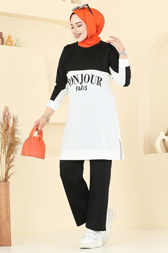 moda selvim طقم أسود 6039UZ662 - Thumbnail