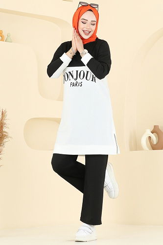 moda selvim طقم أسود 6039UZ662 - Thumbnail