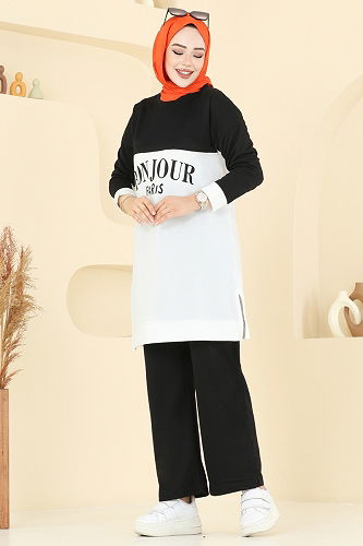 moda selvim طقم أسود 6039UZ662 - Thumbnail