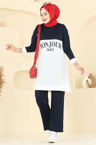 moda selvim طقم كحلي 6039UZ662 - Thumbnail