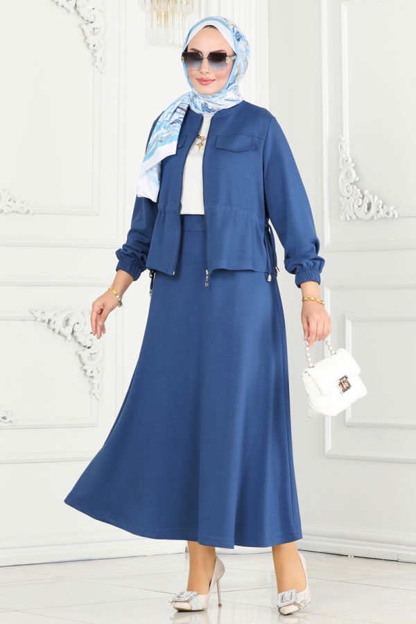 Modaselvim Hijab Combinations Combined 6039YNS793 Indigo