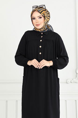 moda selvim طقم أسود 6061UZ1029-M - Thumbnail