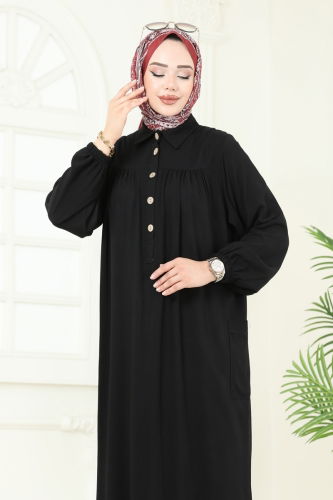 moda selvim طقم أسود 6061UZ662 - Thumbnail