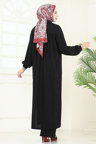 moda selvim طقم أسود 6061UZ662 - Thumbnail