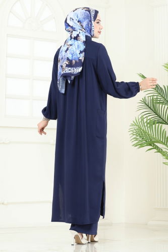 moda selvim طقم كحلي 6061UZ662 - Thumbnail