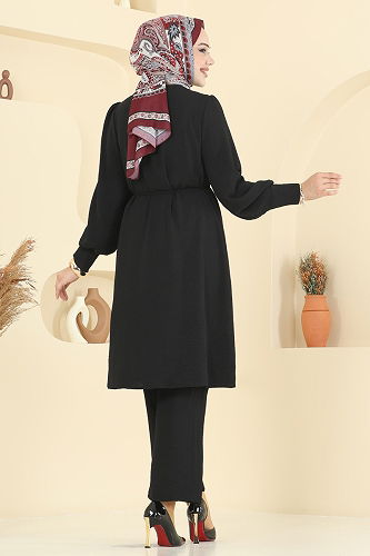 moda selvim طقم أسود 6081UZ662 - Thumbnail