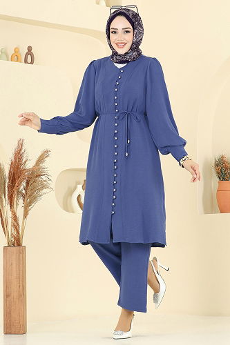 moda selvim طقم كحلي 6081UZ662 - Thumbnail