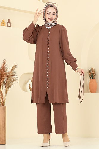 moda selvim طقم عسلي 6081UZ662 - Thumbnail