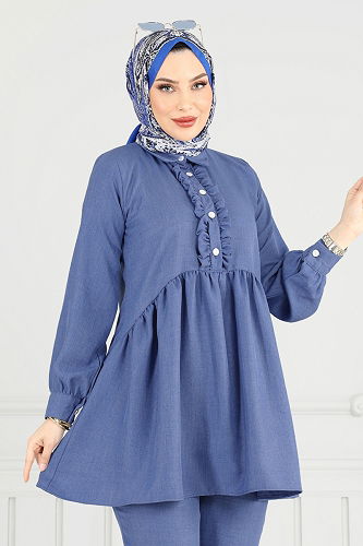 moda selvim طقم أزرق 6093TEG847 - Thumbnail