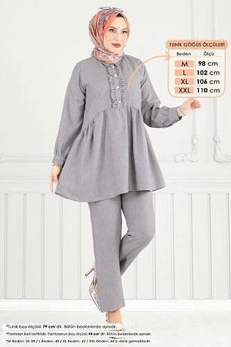 moda selvim Combined 6093TEG847 Gray - Thumbnail