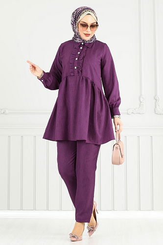 moda selvim Combined 6093TEG847 Purple - Thumbnail