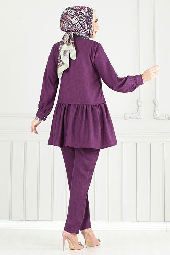 moda selvim Combined 6093TEG847 Purple - Thumbnail