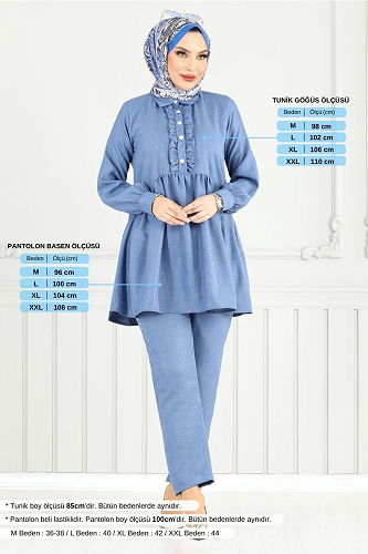 moda selvim Combined 6093TGE913-M Blue - Thumbnail