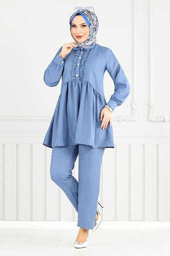 moda selvim Combined 6093TGE913-M Blue - Thumbnail