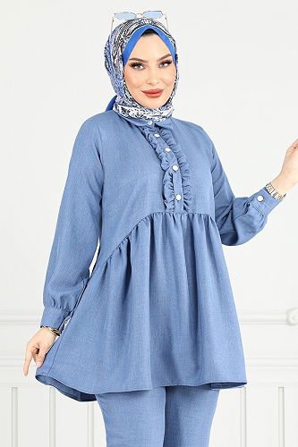 moda selvim Combined 6093TGE913-M Blue - Thumbnail