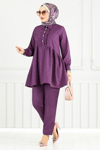 moda selvim Combined 6093TGE913-M Purple - Thumbnail