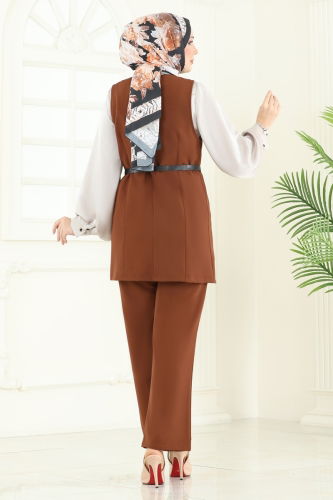 moda selvim طقم عسلي 6095TEG847 - Thumbnail