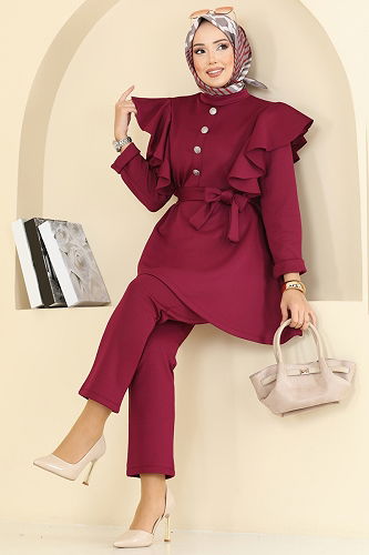 moda selvim Combined 6099TEG847 Burgundy - Thumbnail