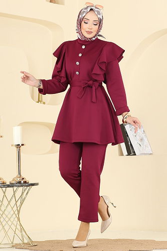 moda selvim Combined 6099TEG847 Burgundy - Thumbnail