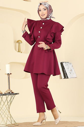 moda selvim Combined 6099TEG847 Burgundy - Thumbnail