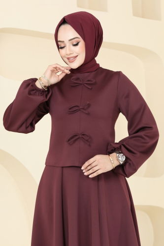 moda selvim Combined 6149BSK463 Burgundy - Thumbnail