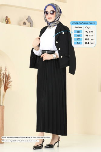moda selvim طقم أسود 6201BSK463 - Thumbnail