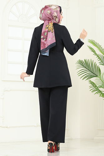 moda selvim طقم أسود 6222BSK463 - Thumbnail