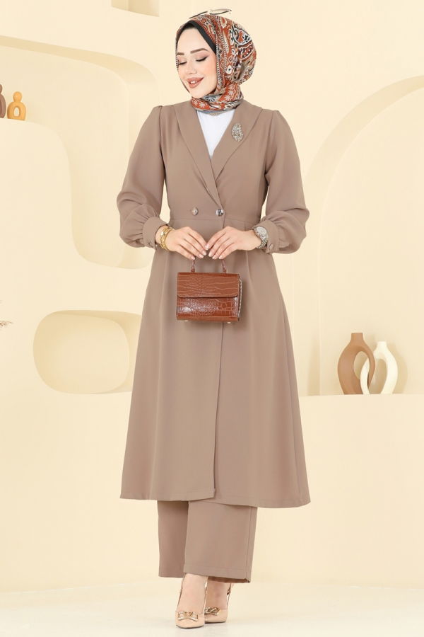 Modaselvim Hijab Combinations Combined 6223BSK463 Dark Vision