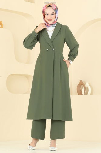 moda selvim طقم اخضر عفني 6223BSK463 - Thumbnail