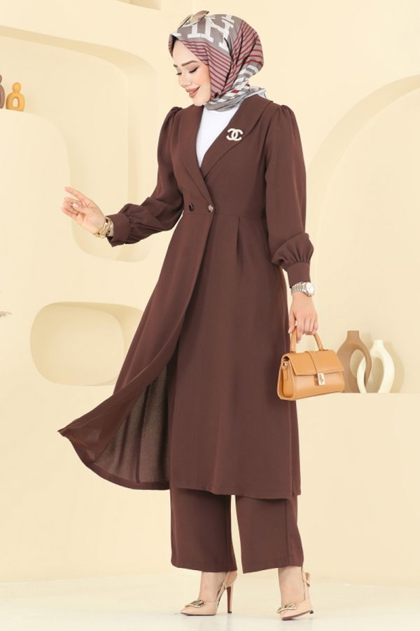 Modaselvim Hijab Combinations Combined 6223BSK463 Light Brown