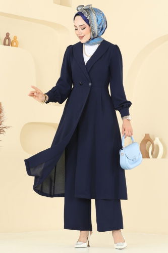 moda selvim طقم كحلي 6223BSK463 - Thumbnail