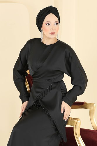 moda selvim طقم أسود 6274BSK463 - Thumbnail