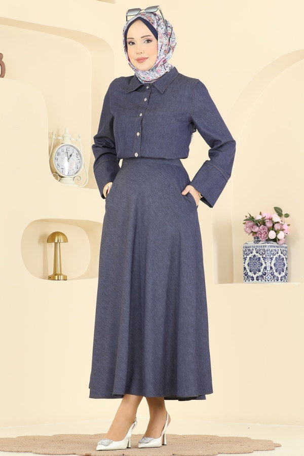 Combined 6287BSK463 Dark Denim - Moda Selvim