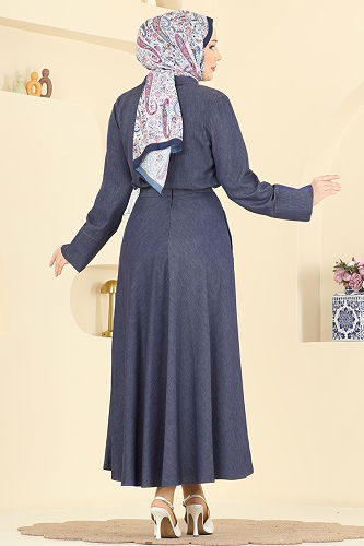 moda selvim طقم جينز غامق 6287BSK463 - Thumbnail