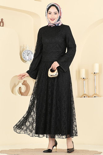 moda selvim طقم أسود 6293BSK463 - Thumbnail