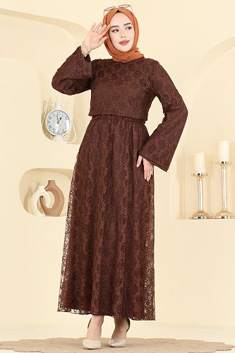 moda selvim طقم بني 6293BSK463 - Thumbnail