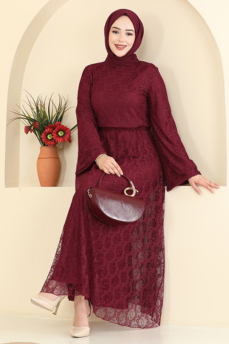 moda selvim Combined 6293BSK463 Burgundy - Thumbnail